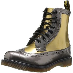 RARE dr. martens 1460 harrie pewter and gold boots